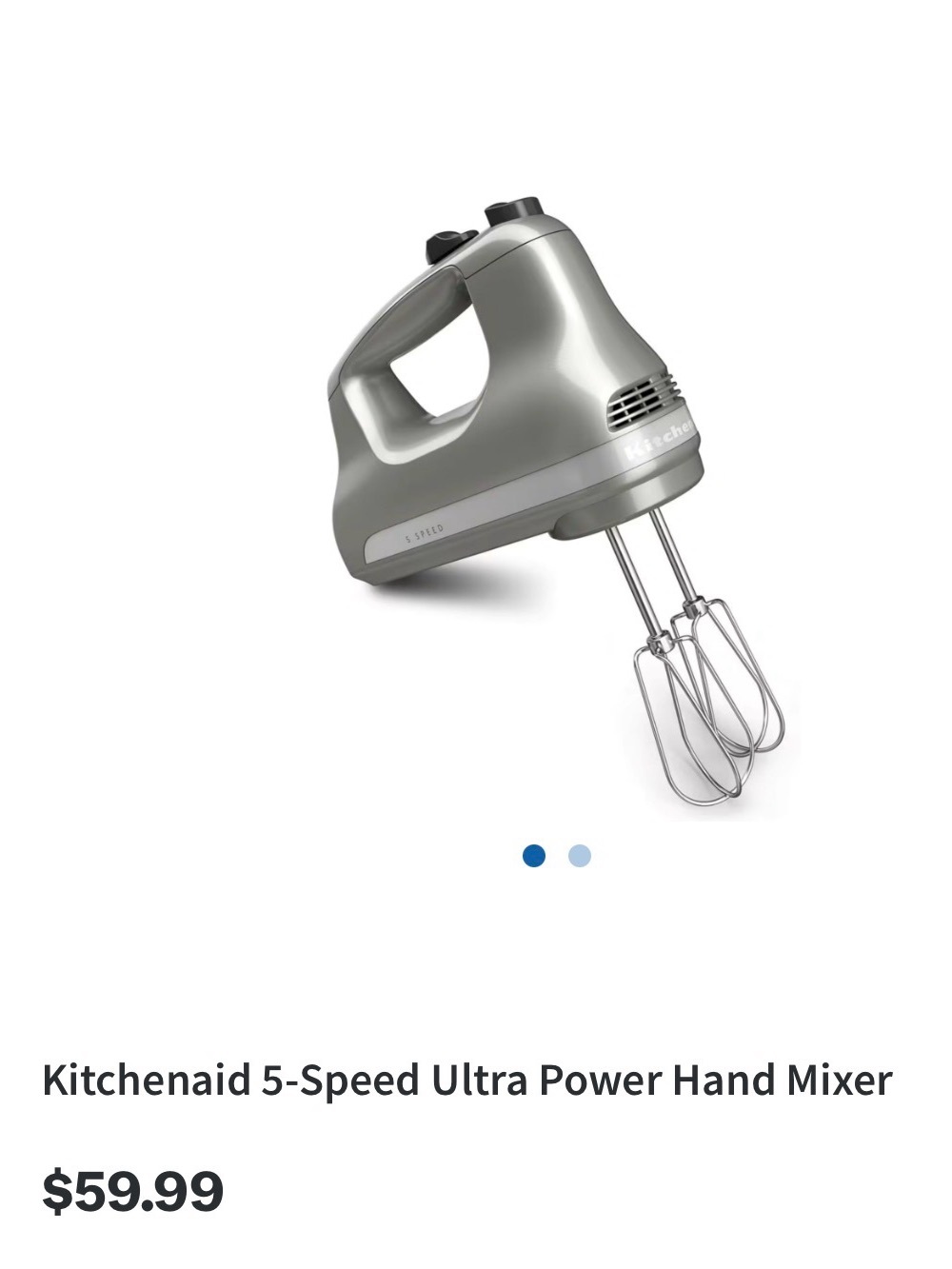 Stainless edition KitchenAid Hand Mixer. New in box.
